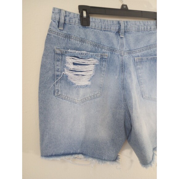 Madden NYC Jean Shorts Women's XL15 Blue Distressed Cut-Off Y2K Denim 36"Wx6" - Picture 6 of 14